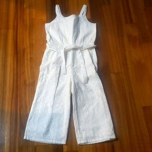 Girls white eyelet jumper